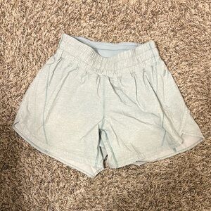Lululemon Track That 5” Light Blue Heathered Shorts
